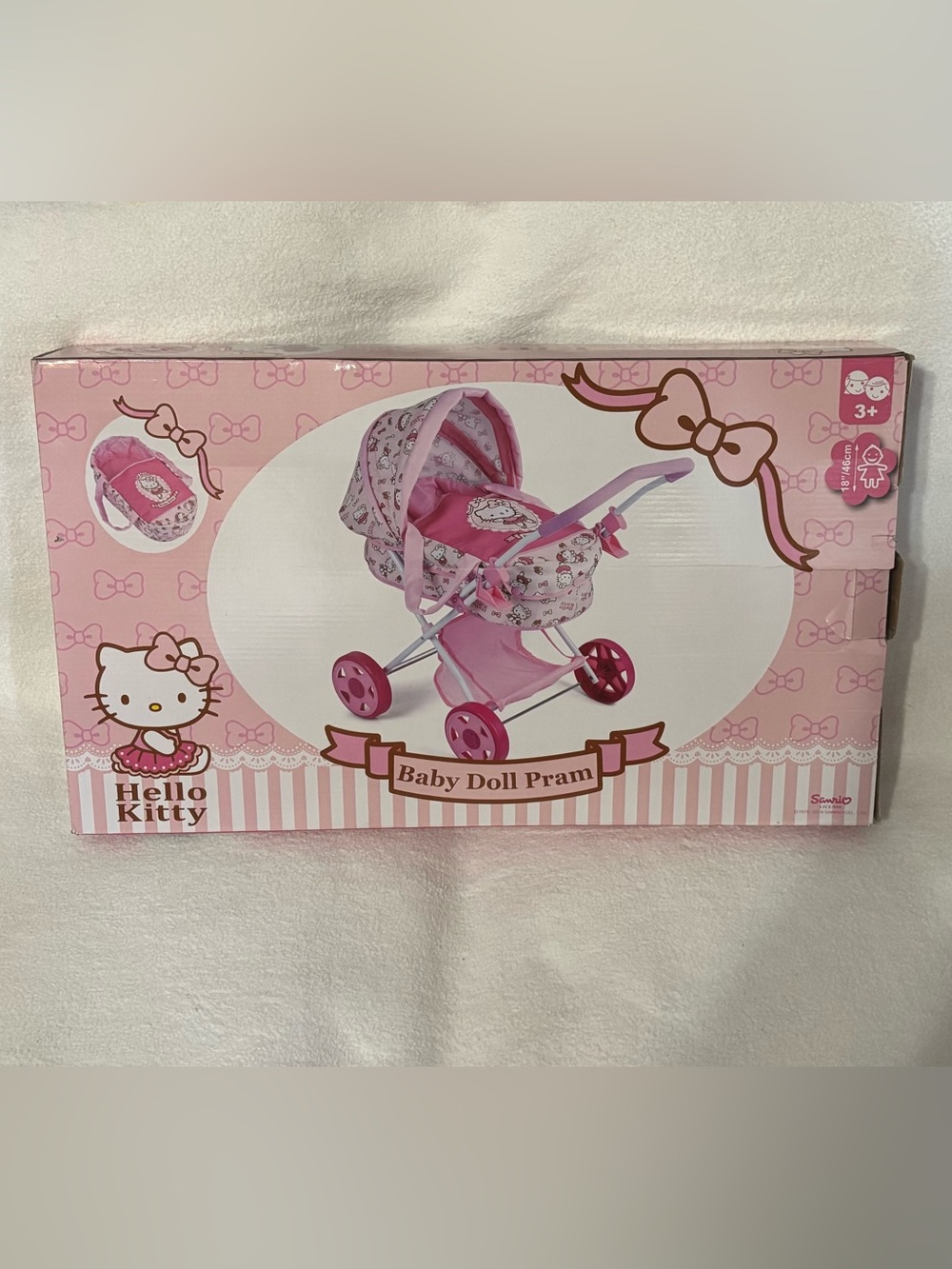 Hello Kitty Pink and White Baby Doll Pram